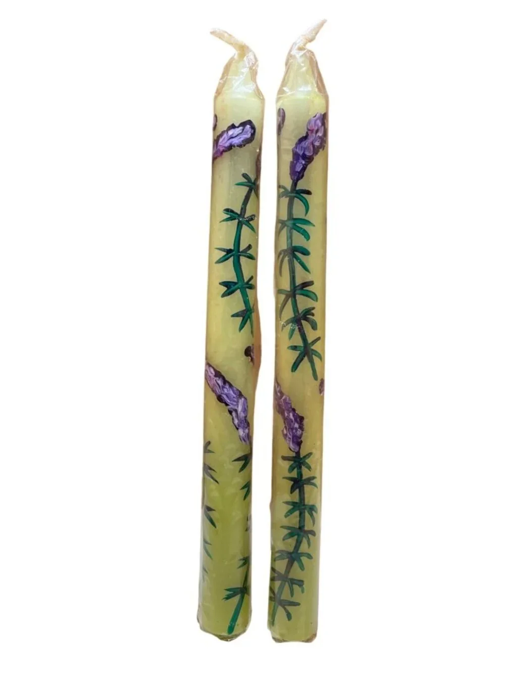 Handcrafted Lavender Design Taper Candles 10